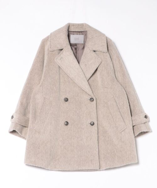 STRAWBERRY-FIELDS（ストロベリーフィールズ）の「シャギーミドル丈ダブルコート（その他アウター・レディース・ベージュ/ブルー系その他・2）」の3枚目の写真