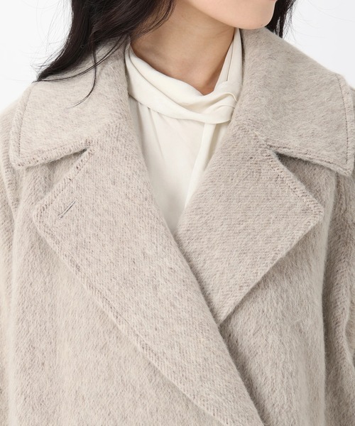 STRAWBERRY-FIELDS（ストロベリーフィールズ）の「シャギーミドル丈ダブルコート（その他アウター・レディース・ベージュ/ブルー系その他・2）」の9枚目の写真