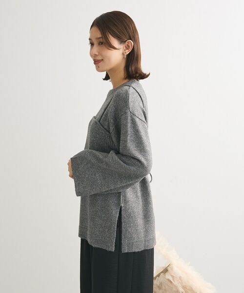 Green　Parks（グリーンパークス）の「SET2点 ニットキャミ+ニットチュニック（チュニック・レディース・杢グレー/ブラウン系その他2・FREE）」の8枚目の写真