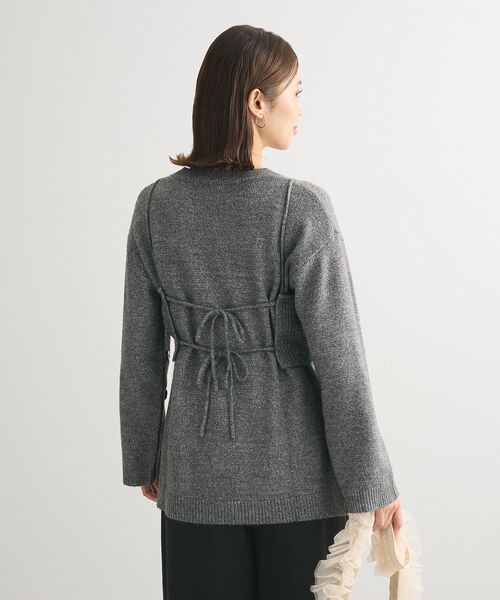 Green　Parks（グリーンパークス）の「SET2点 ニットキャミ+ニットチュニック（チュニック・レディース・杢グレー/ブラウン系その他2・FREE）」の9枚目の写真