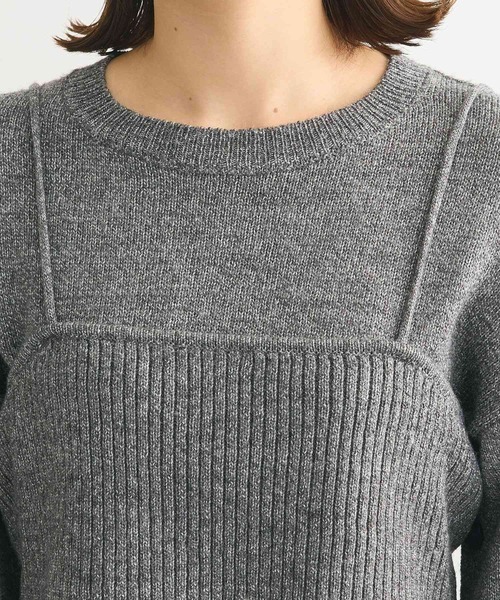 Green　Parks（グリーンパークス）の「SET2点 ニットキャミ+ニットチュニック（チュニック・レディース・杢グレー/ブラウン系その他2・FREE）」の10枚目の写真