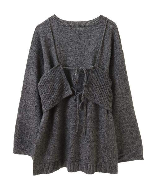 Green　Parks（グリーンパークス）の「SET2点 ニットキャミ+ニットチュニック（チュニック・レディース・杢グレー/ブラウン系その他2・FREE）」の20枚目の写真