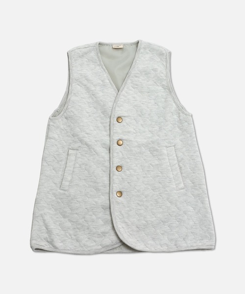 JAM & LINK（ジャムアンドリンク）の「ニットキルト ロングベスト（ベスト・キッズ・ブラック/カーキ/オートミール・140cm/160cm）」の4枚目の写真