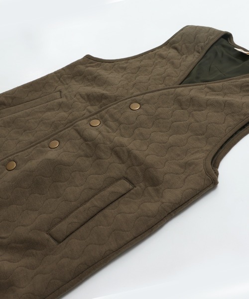 JAM & LINK（ジャムアンドリンク）の「ニットキルト ロングベスト（ベスト・キッズ・ブラック/カーキ/オートミール・140cm/160cm）」の16枚目の写真