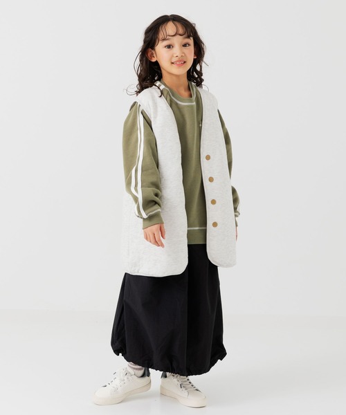 JAM & LINK（ジャムアンドリンク）の「ニットキルト ロングベスト（ベスト・キッズ・ブラック/カーキ/オートミール・140cm/160cm）」の17枚目の写真