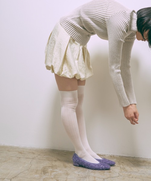 EN NEUME(エンノイム)の「Plated Rib Knit(ニット/セーター・レディース・アイボリー/ブラック/グレイッシュベージュ・FREE)」の22枚目の写真