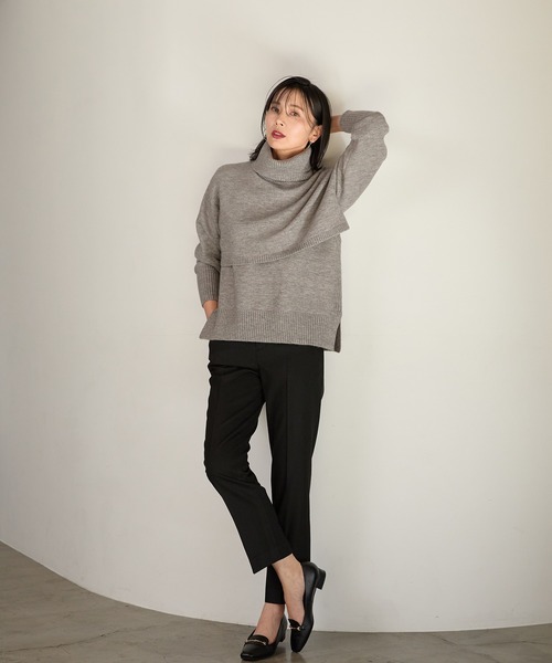 A/C DESIGN BY ALPHA CUBIC(エーシーデザインバイアルファキュービック)の「ストレッチテーパードパンツ(スラックス・レディース・ライトグレー/ブラック/チャコールグレー・64/67)」の22枚目の写真