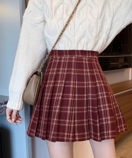 VIVID LADY(ビビッドレディー)の「タータンチェック チェックスカート レディース(スカート・レディース・レッド/グレー・MEDIUM/SMALL)」の14枚目の写真