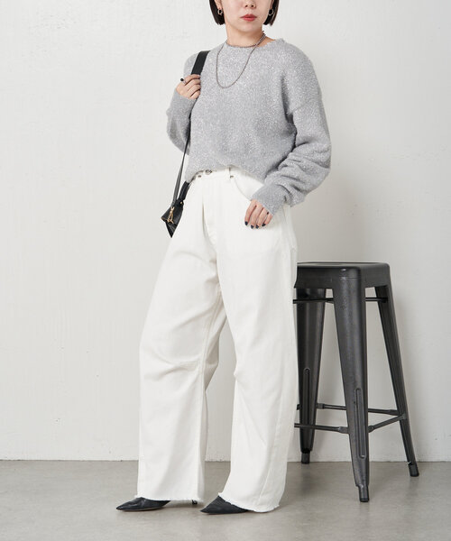 【完売商品】Jena espace merveilleux ラメシャギーニット Jena espace merveilleux（ジェナ エスパスメルヴェイユ）の「ソフト