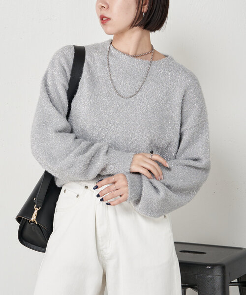 Jena   espace merveilleux 2WAYラメシャギーニット 2WAYラメシャギーニット | Jena espace merveilleux(ジェナ エスパス