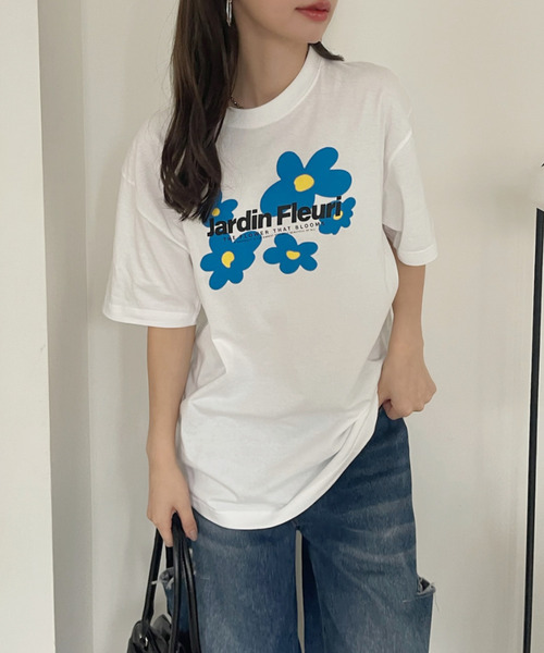 Ada.（エイダ）の「ぼかし フラワーモチーフ ロゴ プリントＴシャツ（Tシャツ/カットソー・レディース・ホワイト/ピンク・FREE）」の10枚目の写真