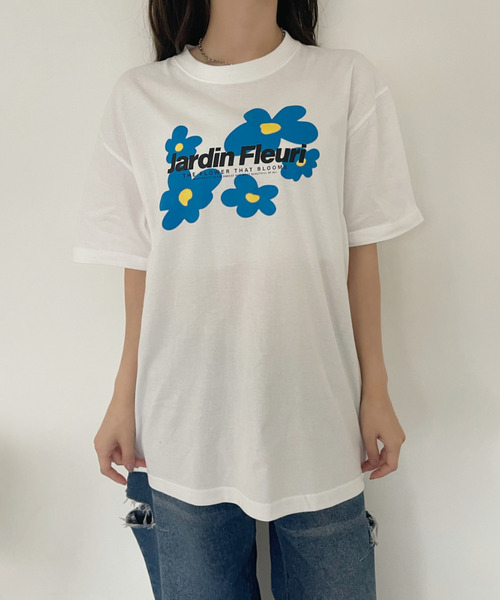 Ada.（エイダ）の「ぼかし フラワーモチーフ ロゴ プリントＴシャツ（Tシャツ/カットソー・レディース・ホワイト/ピンク・FREE）」の17枚目の写真