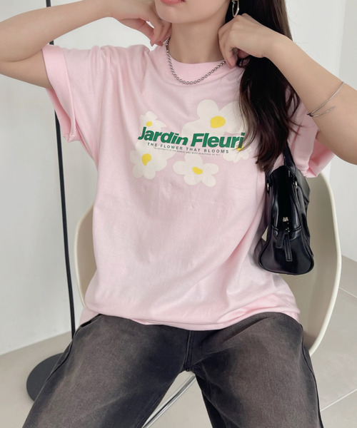 Ada.（エイダ）の「ぼかし フラワーモチーフ ロゴ プリントＴシャツ（Tシャツ/カットソー・レディース・ホワイト/ピンク・FREE）」の13枚目の写真