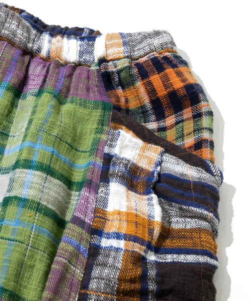 CUBE SUGAR（キューブシュガー）の「CUBE SUGAR/キューブシュガー　度甘ネルチェック サイドポケットギャザースカート（スカート・レディース・パープル/ナチュラル・FREE）」の6枚目の写真