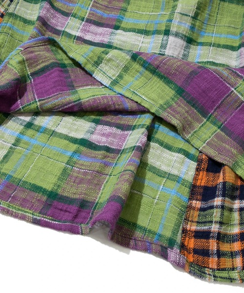 CUBE SUGAR（キューブシュガー）の「CUBE SUGAR/キューブシュガー　度甘ネルチェック サイドポケットギャザースカート（スカート・レディース・パープル/ナチュラル・FREE）」の7枚目の写真