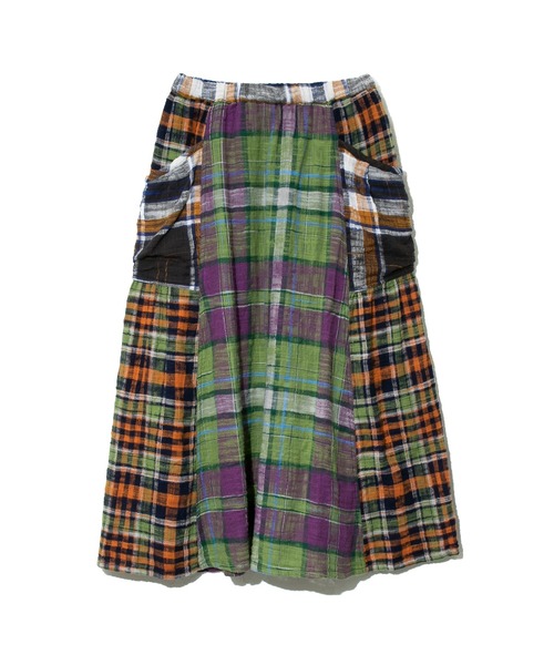 CUBE SUGAR（キューブシュガー）の「CUBE SUGAR/キューブシュガー　度甘ネルチェック サイドポケットギャザースカート（スカート・レディース・パープル/ナチュラル・FREE）」の8枚目の写真