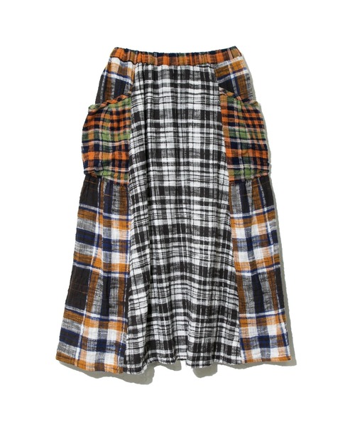 CUBE SUGAR（キューブシュガー）の「CUBE SUGAR/キューブシュガー　度甘ネルチェック サイドポケットギャザースカート（スカート・レディース・パープル/ナチュラル・FREE）」の10枚目の写真