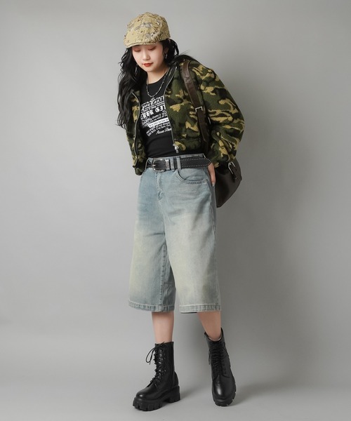 SPINNS（スピンズ）の「ダメージプリント コットンハンチング（ハンチング/ベレー帽・レディース・ベージュ/ブラック・ONESIZE）」の10枚目の写真