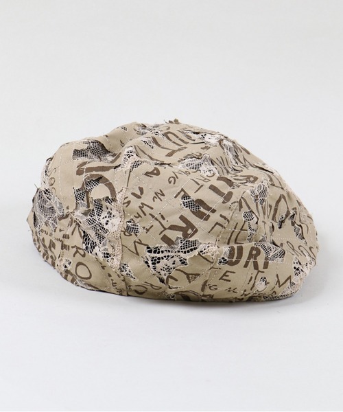 SPINNS（スピンズ）の「ダメージプリント コットンハンチング（ハンチング/ベレー帽・レディース・ベージュ/ブラック・ONESIZE）」の14枚目の写真