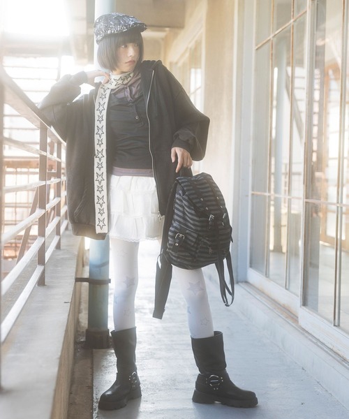 SPINNS（スピンズ）の「ダメージプリント コットンハンチング（ハンチング/ベレー帽・レディース・ベージュ/ブラック・ONESIZE）」の16枚目の写真