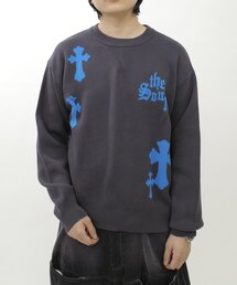 【UNISEX/ユニセックス】Sourcreamクロスロゴニット