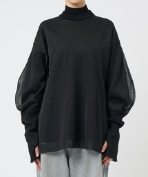 【UN3D./アンスリード】SEE THROUGH LAYERED KNIT/レイヤードデザインニットトップス