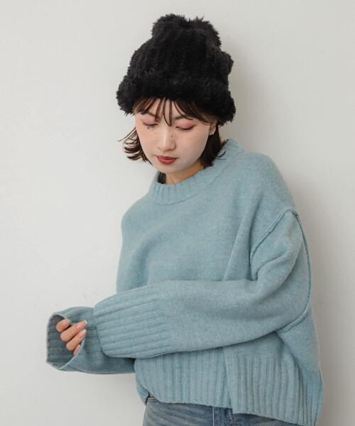 SENSE OF PLACE by URBAN RESEARCH(センスオブプレイスバイアーバンリサーチ)の「シャギーニットキャップ(ニットキャップ/ビーニー・レディース・ブラック/ブラウン系その他・ONE)」の3枚目の写真