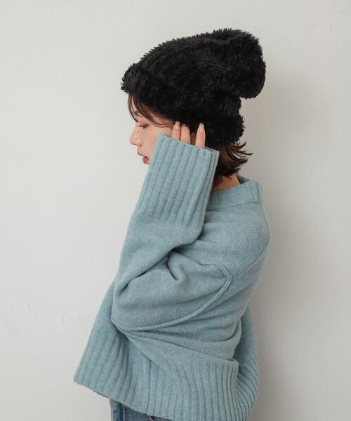 SENSE OF PLACE by URBAN RESEARCH(センスオブプレイスバイアーバンリサーチ)の「シャギーニットキャップ(ニットキャップ/ビーニー・レディース・ブラック/ブラウン系その他・ONE)」の4枚目の写真