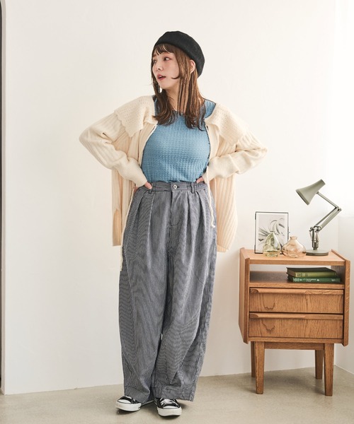 Crisp（クリスプ）の「グリッターシアージャガードTシャツ（Tシャツ/カットソー・レディース・ブルー/アイボリー/イエロー・FREE）」の13枚目の写真