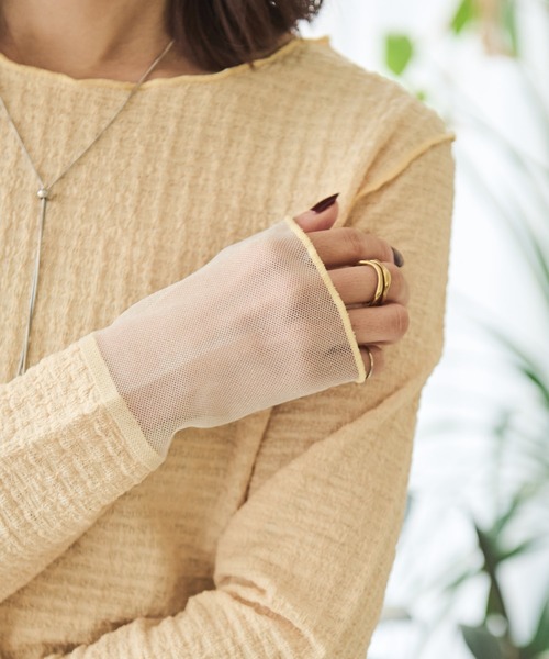 Crisp（クリスプ）の「グリッターシアージャガードTシャツ（Tシャツ/カットソー・レディース・ブルー/アイボリー/イエロー・FREE）」の17枚目の写真