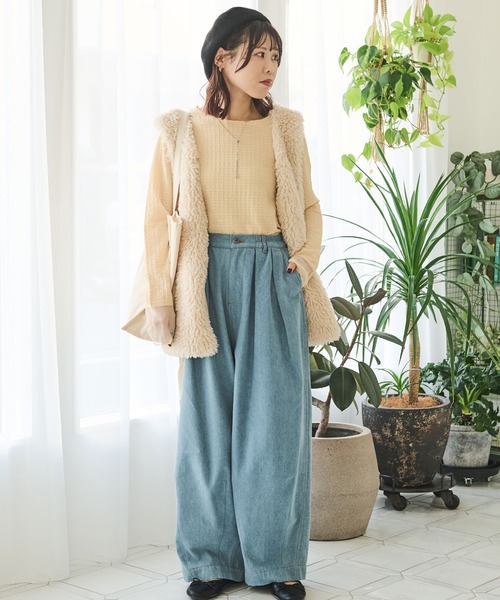 Crisp（クリスプ）の「グリッターシアージャガードTシャツ（Tシャツ/カットソー・レディース・ブルー/アイボリー/イエロー・FREE）」の19枚目の写真