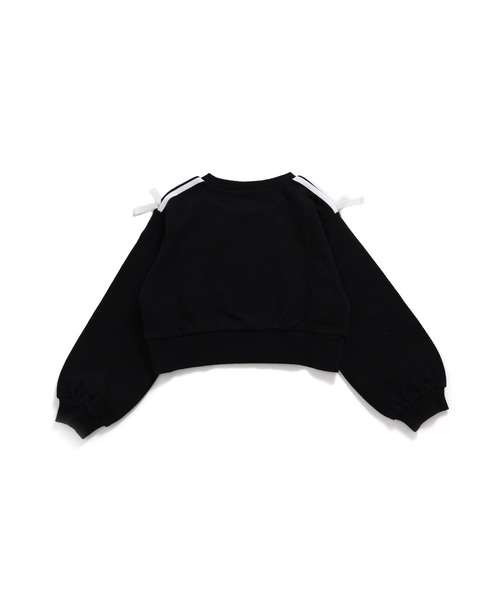 JENNI love（ジェニィラブ）の「【コットン100％】ラインリボン短丈トレーナー（スウェット・キッズ・ブラック/サックスブルー/オフホワイト・130cm/140cm/150cm/160cm）」の5枚目の写真