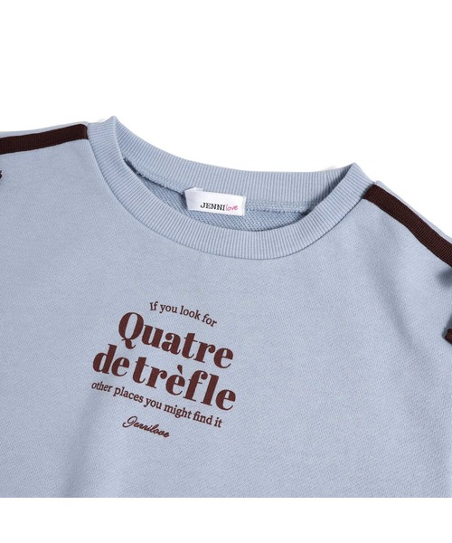 JENNI love（ジェニィラブ）の「【コットン100％】ラインリボン短丈トレーナー（スウェット・キッズ・ブラック/サックスブルー/オフホワイト・130cm/140cm/150cm/160cm）」の7枚目の写真