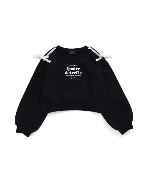 JENNI love（ジェニィラブ）の「【コットン100％】ラインリボン短丈トレーナー（スウェット・キッズ・ブラック/サックスブルー/オフホワイト・130cm/140cm/150cm/160cm）」の22枚目の写真