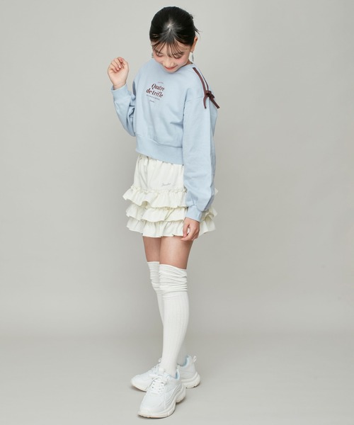 JENNI love（ジェニィラブ）の「【コットン100％】ラインリボン短丈トレーナー（スウェット・キッズ・ブラック/サックスブルー/オフホワイト・130cm/140cm/150cm/160cm）」の18枚目の写真