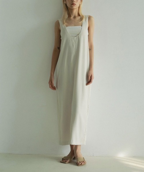anuke アンヌーク ツイル Uネック ワンピース 38 anuke（アンヌーク）の「anuke Twill Uneck Onepiece ツイルUネック