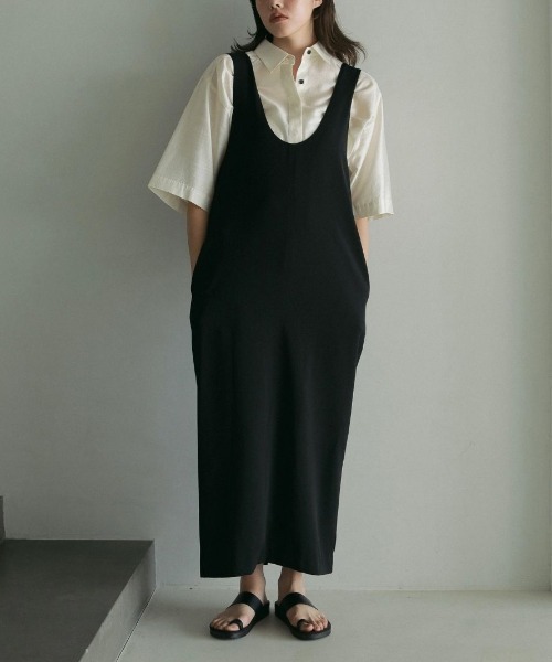 anuke（アンヌーク）の「anuke Twill Uneck Onepiece ツイルUネック