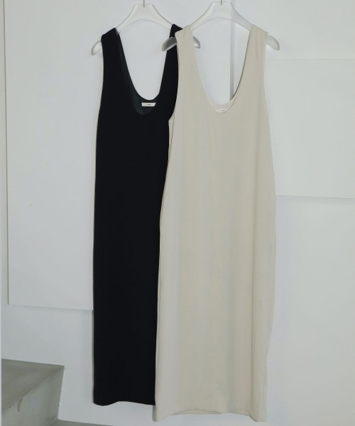 anuke（アンヌーク）の「anuke Twill Uneck Onepiece ツイルUネック