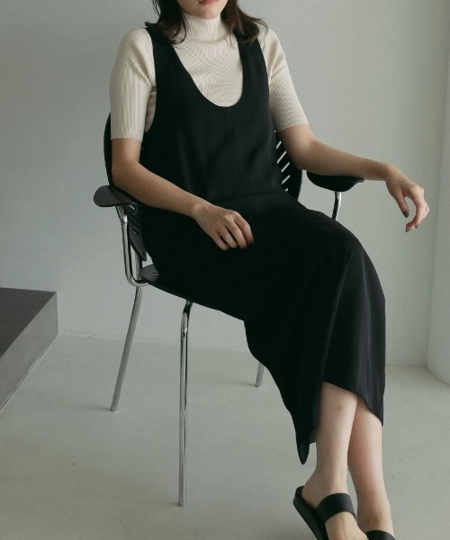 anuke（アンヌーク）の「anuke Twill Uneck Onepiece ツイルUネック