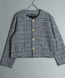 garsonwave（ギャルソンウェーブ）の「ツイード ゴールドボタン ノーカラー ショート丈 ジャケット(GW)（その他アウター）」