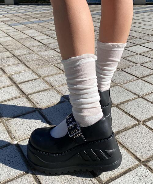 WEGO（ウィゴー）の「WEGO/【25年春夏新作】厚底ハトメワンストラップシューズ（ドレスシューズ・レディース・ブラック・MEDIUM/LARGE）」の22枚目の写真