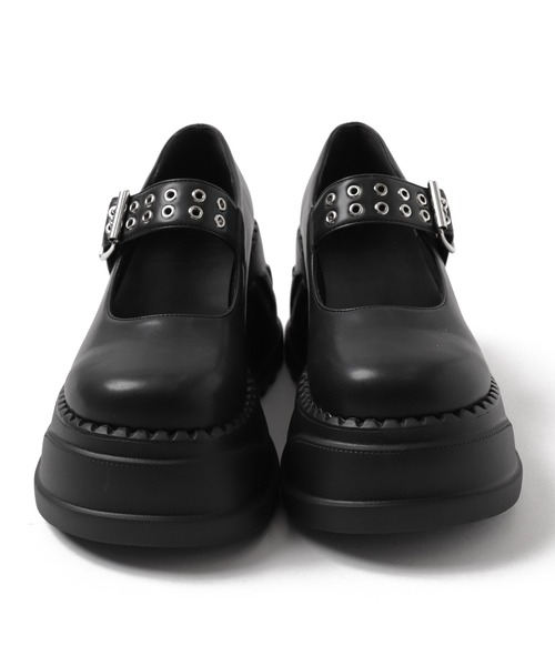 WEGO（ウィゴー）の「WEGO/【25年春夏新作】厚底ハトメワンストラップシューズ（ドレスシューズ・レディース・ブラック・MEDIUM/LARGE）」の2枚目の写真