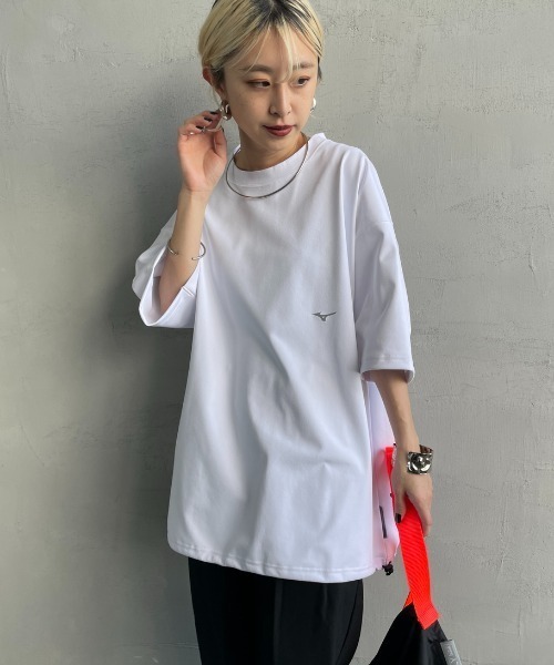 MIZUNO（ミズノ　）の「[MIZUNO/ミズノ] 別注 ドローコード付き バックプリントTシャツ（Tシャツ/カットソー・レディース・ブラック/グレイッシュベージュ/ホワイト・L/M/S/XL）」の13枚目の写真