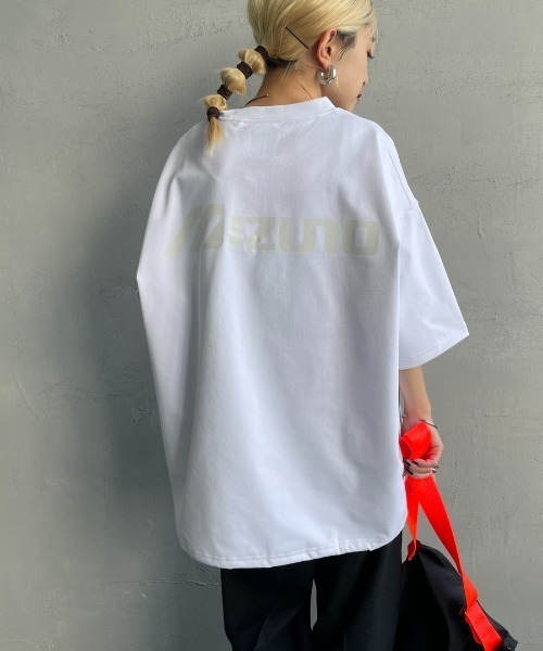 MIZUNO（ミズノ　）の「[MIZUNO/ミズノ] 別注 ドローコード付き バックプリントTシャツ（Tシャツ/カットソー・レディース・ブラック/グレイッシュベージュ/ホワイト・L/M/S/XL）」の15枚目の写真