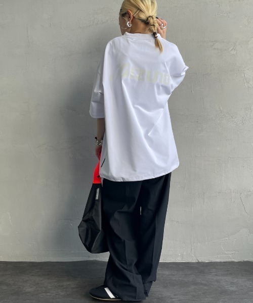 MIZUNO（ミズノ　）の「[MIZUNO/ミズノ] 別注 ドローコード付き バックプリントTシャツ（Tシャツ/カットソー・レディース・ブラック/グレイッシュベージュ/ホワイト・L/M/S/XL）」の18枚目の写真