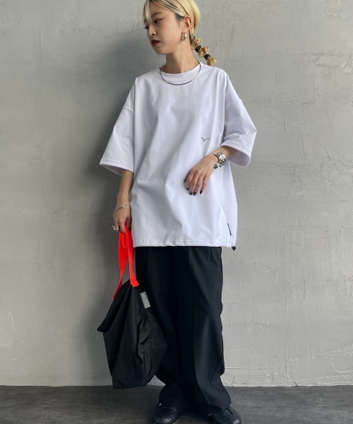 MIZUNO（ミズノ　）の「[MIZUNO/ミズノ] 別注 ドローコード付き バックプリントTシャツ（Tシャツ/カットソー・レディース・ブラック/グレイッシュベージュ/ホワイト・L/M/S/XL）」の16枚目の写真