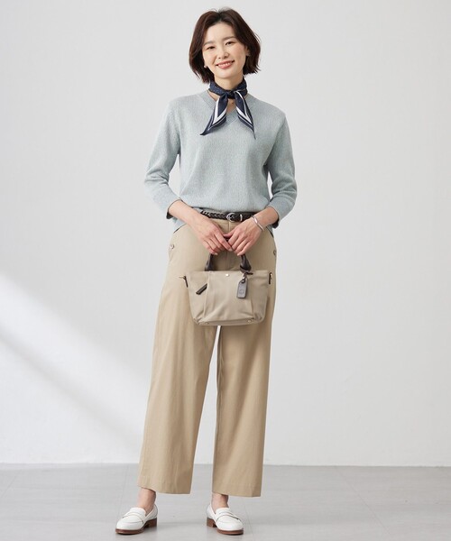 J.PRESS(ジェイプレス)の「【洗える】GIMA COTTON ミックスカラー Vネック ニット(ニット/セーター・レディース・グレー系3/ライトグリーン系3/イエロー系3・T13/T15)」の6枚目の写真