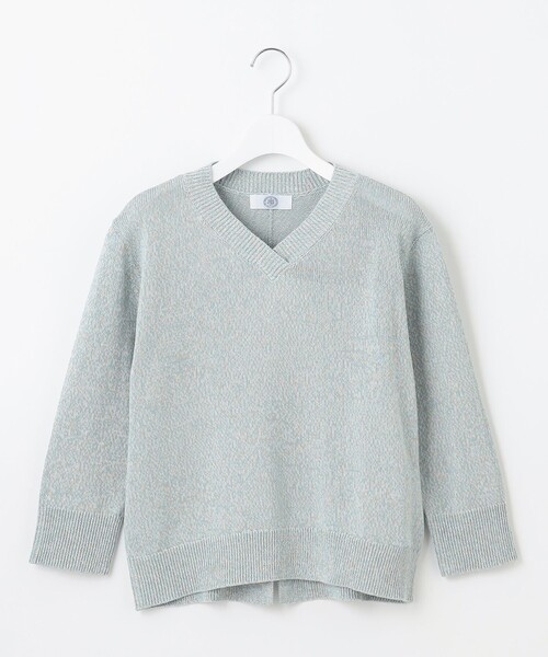 J.PRESS(ジェイプレス)の「【洗える】GIMA COTTON ミックスカラー Vネック ニット(ニット/セーター・レディース・グレー系3/ライトグリーン系3/イエロー系3・T13/T15)」の10枚目の写真