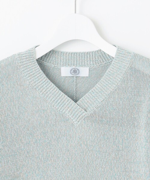J.PRESS(ジェイプレス)の「【洗える】GIMA COTTON ミックスカラー Vネック ニット(ニット/セーター・レディース・グレー系3/ライトグリーン系3/イエロー系3・T13/T15)」の12枚目の写真