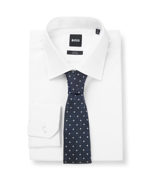 【未使用級】Hugo Boss ブランドネクタイ　シルク BOSS - ジャカードストラクチャード ネクタイ シルク入り - ブラック